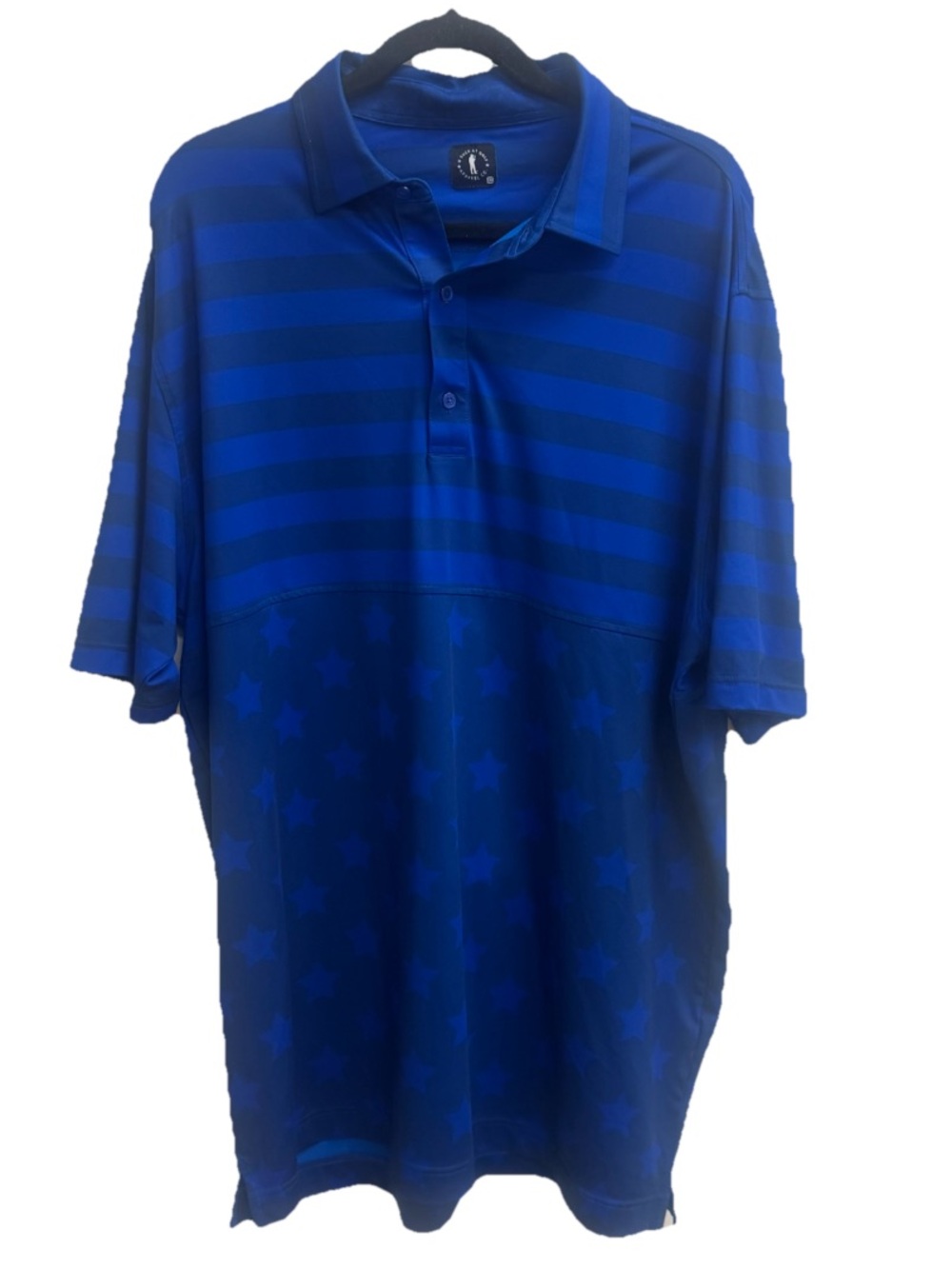 U Suck at Golf Polo Shirt Blue Stars & Stripes Performance USAG 2XL/XXL